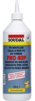 Soudal PRO 40P-PU houtlijm 750gr. - 108766 Soudal PRO 40P-PU houtlijm 750gr. - 108766