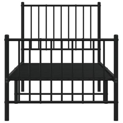 Bedframe met hoofd- en voeteneinde metaal zwart 80x200 cm Bedframe met hoofd- en voeteneinde metaal zwart 80x200 cm