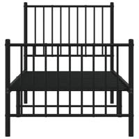 Bedframe met hoofd- en voeteneinde metaal zwart 80x200 cm - thumbnail