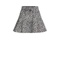 WE Fashion broekrok bloemen zwart/wit - thumbnail