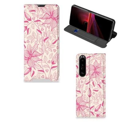Sony Xperia 1 III Smart Cover Pink Flowers Sony Xperia 1 III Smart Cover Pink Flowers