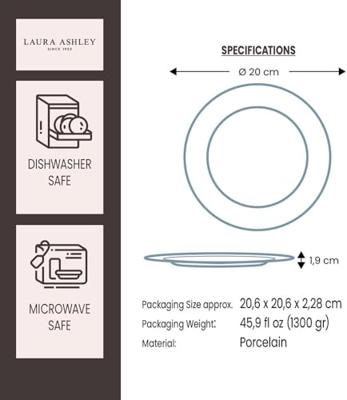 Laura Ashley bord plat 20 cm Candy Ashley