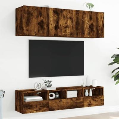 Tv-wandmeubel 40x30x30 cm bewerkt hout gerookt eikenkleurig Tv-wandmeubel 40x30x30 cm bewerkt hout gerookt eikenkleurig