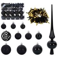 Kerstbal Set met 150 LED 61 pcs Zwart Kunststof - thumbnail