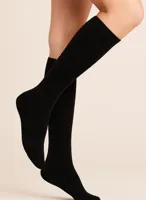 Teckel 2-paar dames kniekous - Katoenen hoge zwarte sokken - thumbnail