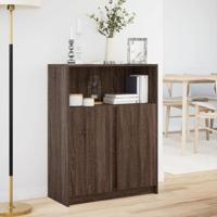 Dressoir met LED 77x34x100 cm bewerkt hout bruin eikenkleur - thumbnail