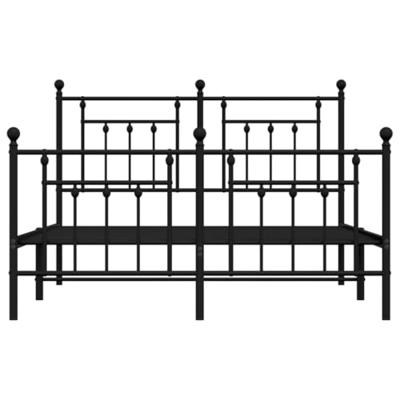 Bedframe met hoofd- en voeteneinde metaal zwart 140x190 cm Bedframe met hoofd- en voeteneinde metaal zwart 140x190 cm