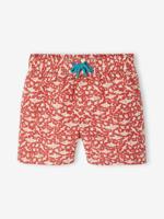 Zwemshort voor jongens "Haaien" terracottategel - thumbnail