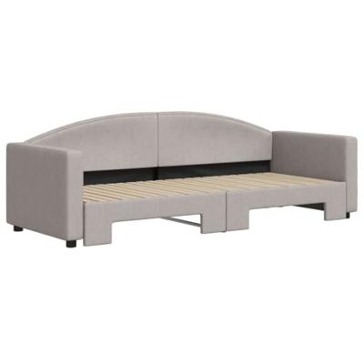 Slaapbank met onderschuifbed 80x200 cm stof taupe