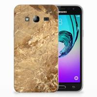 Samsung Galaxy J3 2016 TPU Siliconen Hoesje Marmer Creme - thumbnail
