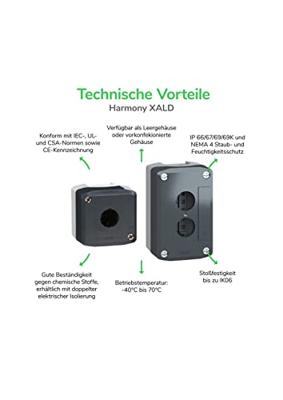 Schneider Electric XALD134 Harmony XALD134 Keuzetoets In behuizing Draaischakelaar Donkergrijs, Lichtgrijs 1 x 90 ° Draai-ontgrendeling 1 stuk(s)