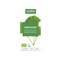 Purasana Ginkgo biloba vegan bio 70 Vegetarische capsules - thumbnail