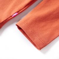 Kindershirt met lange mouwen kattenprint 116 oranjebruin - thumbnail