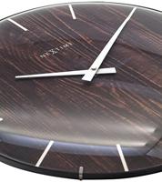 Wandklok - 35 cm - Koepelglas - 'Edge Wood Dome' - thumbnail