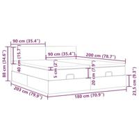 Ottoman bed met matras en LED's 180x200cm stof donkerbruin - thumbnail