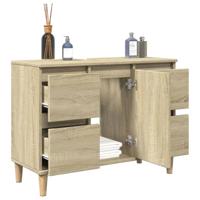 Wastafelkast 80x33x60 cm bewerkt hout sonoma eikenkleurig - thumbnail