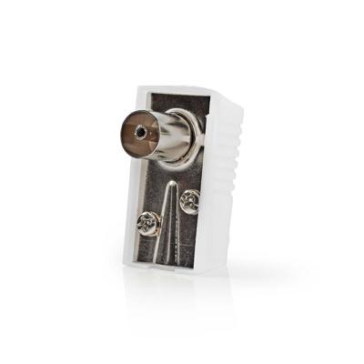 IEC (Coax) -Connector | Male + Female - Gehoekt | 2 Stuks | Wit