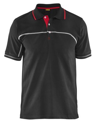 Blåkläder Poloshirt 33891050 | Zwart/Rood | Maat XXL - 7330509479926