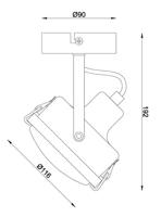 Satellite 1 Opbouwspot Zwart - thumbnail