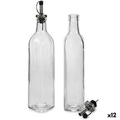Olie en azijnset Vivalto Transparant Glas Siliconen Roestvrij staal Kristal 500 ml 2 x 50 ml 5,7 x 29,5 x 5,7 cm 12 x 31 x 6 cm