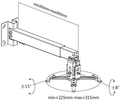 Reflecta Tapa Beamer-plafondbeugel Afstand vloer-plafond (max.): 65 cm Afstand tot de muur (max.): 56 cm Wit Reflecta Tapa Beamer-plafondbeugel Afstand vloer-plafond (max.): 65 cm Afstand tot de muur (max.): 56 cm Wit