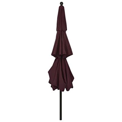 VidaXL Parasol 3-laags met aluminium paal 3,5 m bordeauxrood