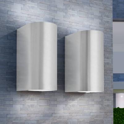 VidaXL Led-wandlamp tuin op-/neerwaarts rond 2 st
