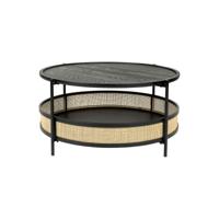 ZILT Ronde Salontafel 'Maddie' Rotan, kleur Zwart - thumbnail