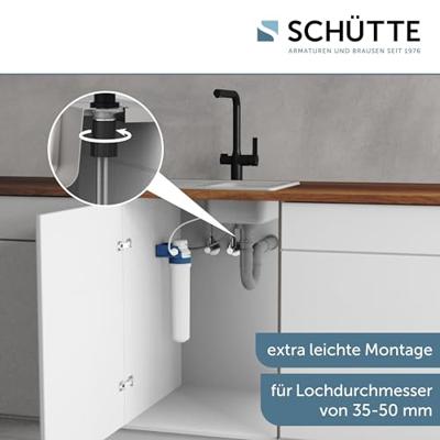 Schutte AQUASTAR PRO drinkwater keukenkraan met filtersysteem | Mat Zwart - 99860