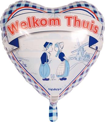 Folieballon Welkom Thuis Delfts Blauw - 45cm