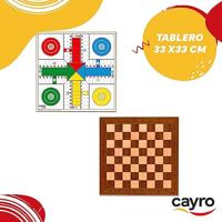 Parchis, schaken en dammen Spelbord Cayro Hout - thumbnail