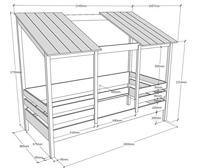 Vipack huisbed 2 panelen - wit - 90x200 cm - thumbnail