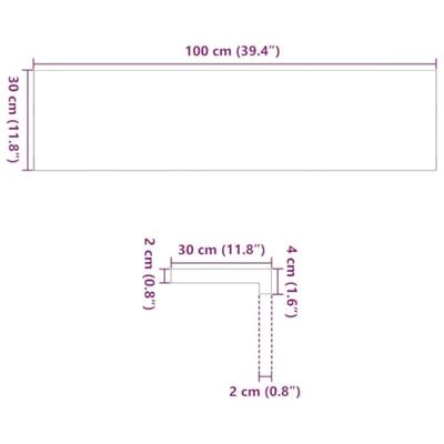 Traptreden 2 st 100x30x2 cm massief eikenhout donkerbruin - thumbnail