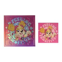 Paw Patrol Legpuzzel kaart roze kaart en envelop - thumbnail