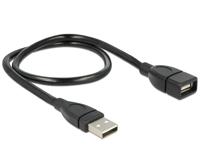 Delock 83499 USB-kabel USB 2.0 USB-A stekker, USB-A bus 0.50 m Zwart Flexibele zwanenhalskabel - thumbnail