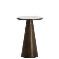 Light & Living Ronde Bijzettafel 'Ynez' Marmer, 36cm, kleur Donkerbruin - thumbnail