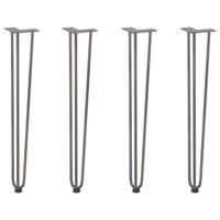 Haarspeld tafelpoten 4 st 72 cm massief staal naturel - thumbnail
