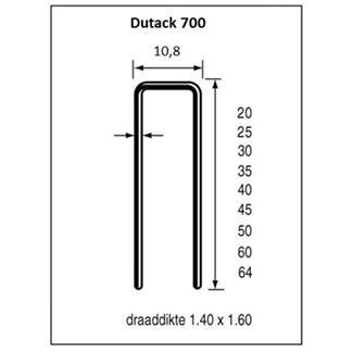 Dutack 10.8mm nieten | 45mm | 10.000 stuks - 5056043