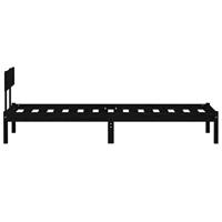 Bedframe massief grenenhout zwart 90x190 cm UK Single - thumbnail