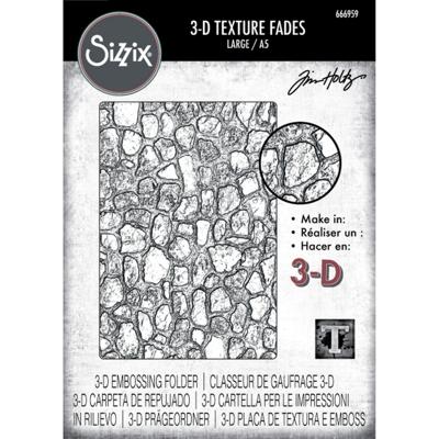 Sizzix • 3d texture fades embossing folder cobblestone large/a5 by tim holtz