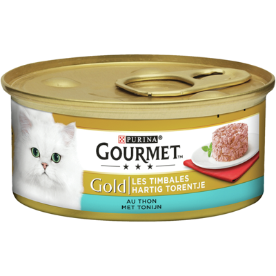 Gourmet Gold Hartig Torentje met tonijn natvoer kat (24x85 g) 2 trays (48 x 85 g)