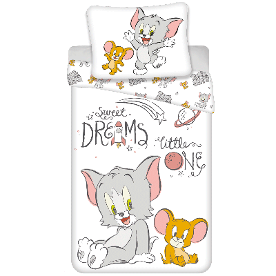 Tom & Jerry peuterdekbedovertrek Sweet Dreams Little One - 100 x 135 cm