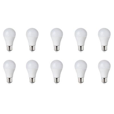 LED Lampen Set van 10 - E27 Fitting - 10W Dimbaar - Koud Wit 6400K