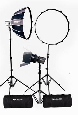 Nanlite Forza 60B II LED triple kit (w/ case, light stand, fresnel and softbox)