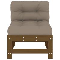 Middenbank met kussens massief grenenhout honingbruin - thumbnail