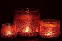 J-Line kaarshouder Stippen - glas - oranje - large - thumbnail