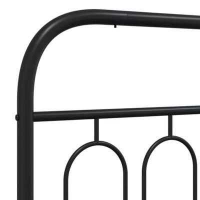 Bedframe met hoofdbord metaal zwart 150x200 cm - thumbnail
