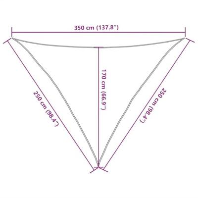 VidaXL Zonnezeil 160 g/m² driehoekig 2,5x2,5x3,5 m hdpe zandkleurig