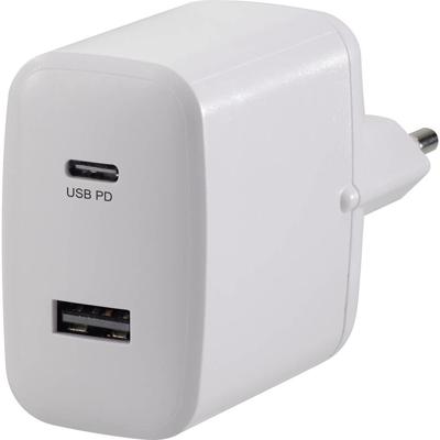VOLTCRAFT UC-2ACX001 USB-oplader 32 W 1x USB-A, 1x USB-C USB PD Wit Binnen USB Power Delivery (USB-PD)