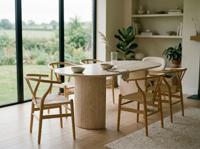 Ovale eettafel LARUSSO 200 cm travertijn - thumbnail